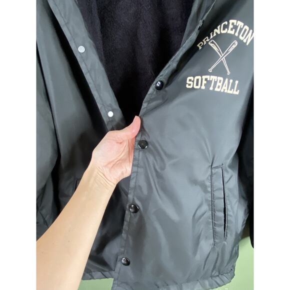 Princeton Softball Champion Jacket Mens Size Small Vintage 80s Coat Snap Button - Picture 5 of 16